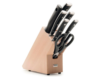 Bloque 7 piezas cuchillos acero/madera Wusthof